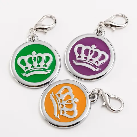Placa de Identificación para Mascotas de Aleación de Zinc Forma de Corona Colgante de Collar para Cachorro Gato Lindo Accesorios Decorativos de Moda