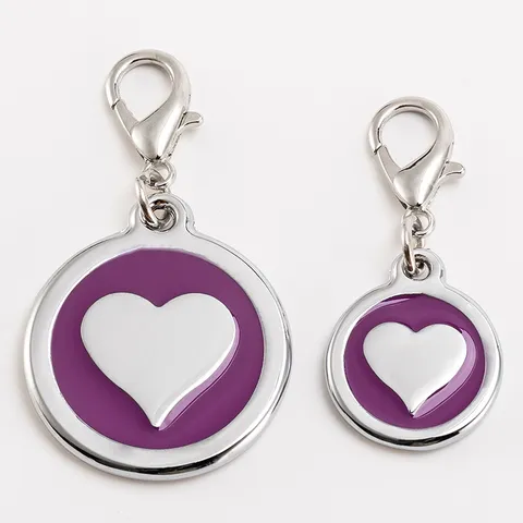 Placa de Identificación para Perros de Aleación de Zinc Forma de Corazón Antipérdida Colgante ID para Gatos y Perros Accesorios