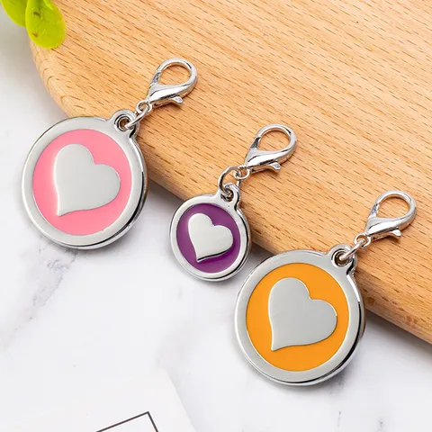 Placa de Identificación para Perros de Aleación de Zinc Forma de Corazón Antipérdida Colgante ID para Gatos y Perros Accesorios