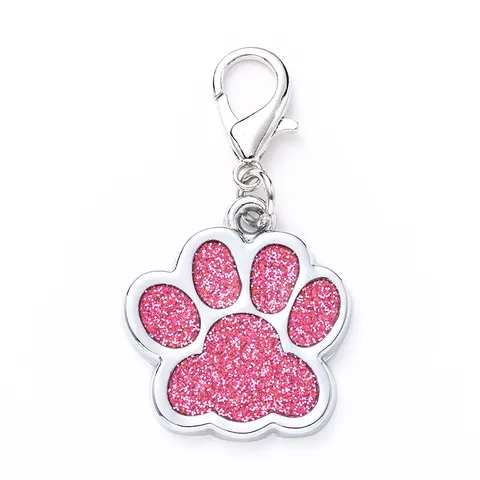 Placa de Identificación para Mascotas de Aleación de Zinc Brillo Lindo Huella de Pata