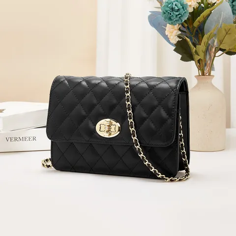 Borsa a Tracolla Spalla Catena Trapuntata in Vera Pelle da Donna Piccola Borsa Quadrata Eleganza Classica Borsa a Mano