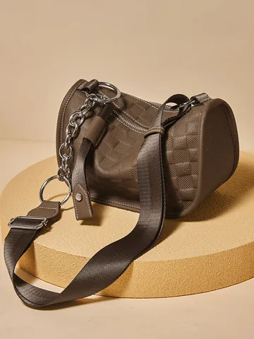 Borsa Tote in Pelle di Mucca da Donna Moda Minimalista Urbano Borsa a Cuscino Catena Spalla Tracolla Grande Capacità Borsa a Mano