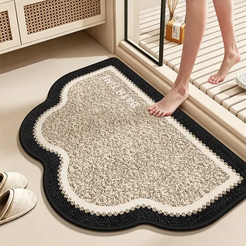 Modern Minimalist Diatom Mud Absorbent Non-Slip Bath Mat Soft Fluffy Door Mat Floor Carpet For Bathroom Hallway Home Decor