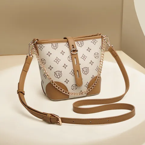 Moda Classico Monogramma Borsa Secchiello Per Donne Lusso Pelle Sintetica Spalla Tracolla Catena Borsa