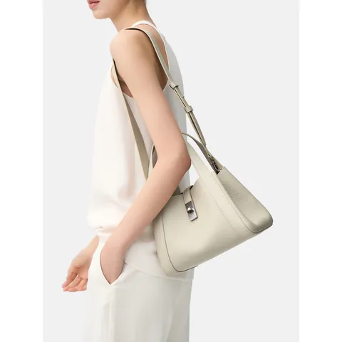 Borsa a Mano in Pelle da Donna Grande Capacità Borsa a Secchiello Casual Tote Shopper con Chiusura in Metallo Elegante Borsa a Mano