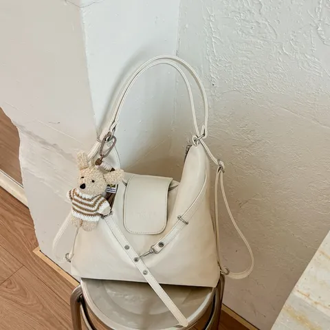 Estilo Coreano Minimalista Cuero PU Mochila Bolso Hombro Tote Gran Capacidad Resistente Al Desgaste Viaje Bolso Mano Para Mujeres