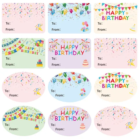 Pegatinas De Feliz Cumpleaños Niños Fiesta Regalo Etiquetas Decorativas Pegatinas Autoadhesivas De Dibujos Animados Para Envolver Regalos Suministros De Fiesta