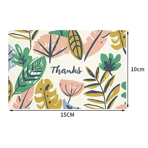 Handpainted Floral Thank You Cards Blank Greeting Cards Gift Decoration Cards For Blessing Message Notes