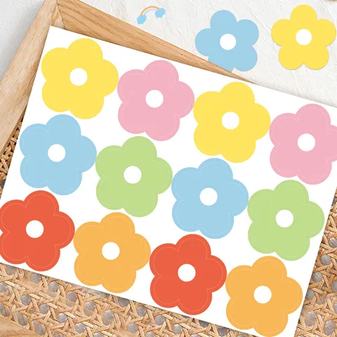 Cute Colorful Floral Sealing Stickers Ins Style Macaron Flower Decorative Labels For Gift Packaging And Biscuit Dessert