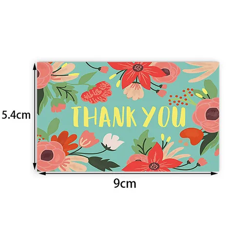 Floral Thank You Cards Coated Paper Greeting Cards Gift Packaging Insert Cards For Small Business Wedding Party