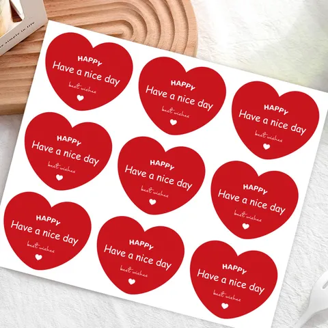 Herz Bäckerei Versiegelungsaufkleber Kunstdruckpapier Selbstklebend Süße Liebe Etiketten Für Geschenkverpackung Dessert Kuchen Dekoration