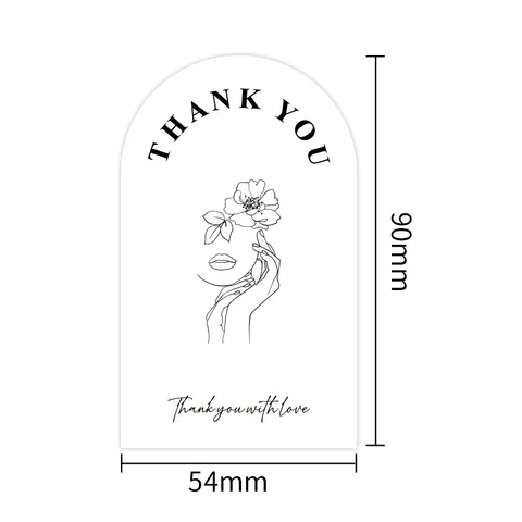 Minimalist Black And White English Thank You Stickers Packaging Sealing Labels For Gift Box Packing Business Decor