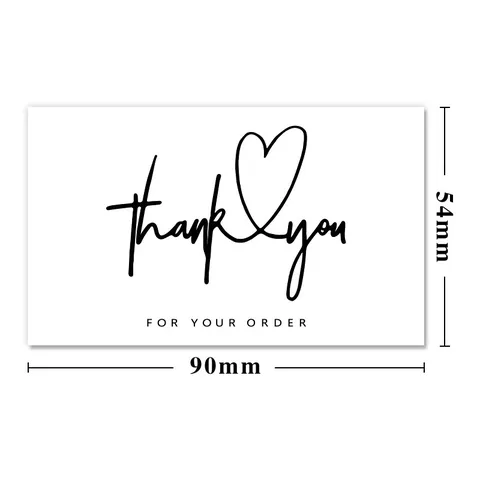 Minimalist White Thank You Greeting Cards Art Paper Gift Packaging Message Notes For Small Business Orders