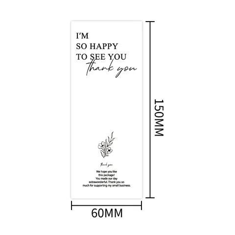 Minimalist Floral Thank You Stickers Rectangle Sealing Stickers For Gift Wrapping Packaging Decor Business Label