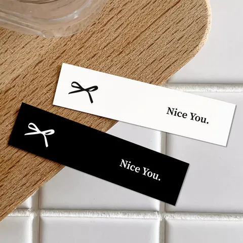 Minimalistisch Zwart Witte Strip Afdichting Sticker Nice You Strik Etiket Sticker Voor Bakkerij Dessert Drank Verpakking