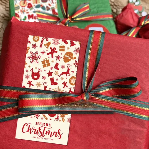 Christmas Sealing Stickers Merry Christmas Gift Box Decorative Labels Self-Adhesive Holiday Packing Seal Sticker