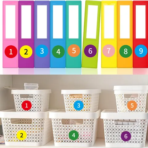 Colored Dot Number Stickers Round Adhesive Classification Labels For Office School Storage Marking Supplies