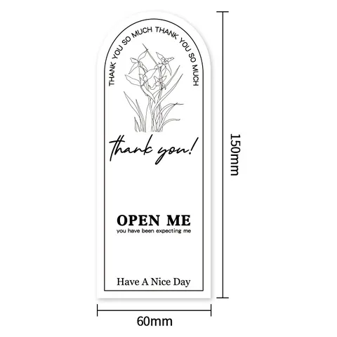 Floral Sticker Labels Minimalist Rectangle Seal Stickers For Gift Packaging Envelope Sealing Office Supplies