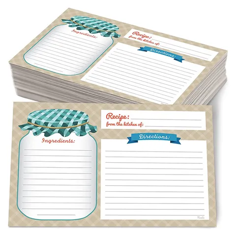 Kitchen Recipe Cards Double Sided Blank Note Cards Food Recipe Index Cards Coated Paper Cooking Cards For Baking Notes