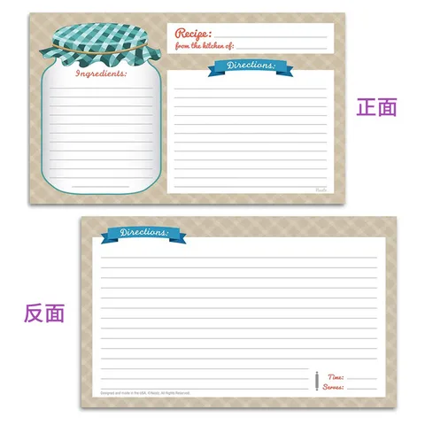 Kitchen Recipe Cards Double Sided Blank Note Cards Food Recipe Index Cards Coated Paper Cooking Cards For Baking Notes