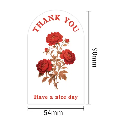 Colorful Floral Sealing Stickers Rose Peony Thank You Adhesive Labels For Gift Box Packaging And Party Decoration