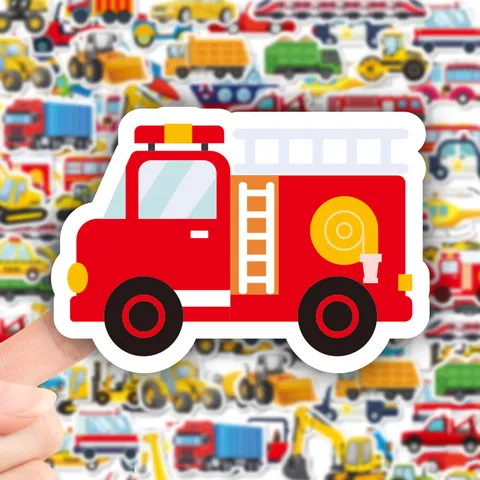 Kids Cartoon Traffic Vehicle Animal Dinosaur Ocean Panda Sticker Set Waterproof PVC Scrapbook Diary Water Bottle Decorative Decals