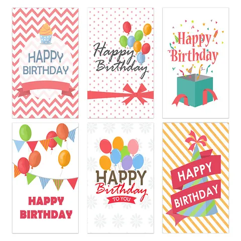 Creative Birthday Greeting Cards Cute Illustration Party Decorative Cards Fresh Style Gift Cards For Celebration