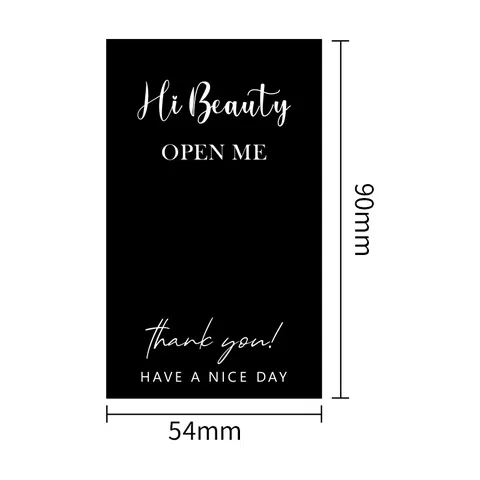 Black Rectangle Thank You Stickers For Gift Boxes Packaging Sealing Labels Small Business Decoration Supplies