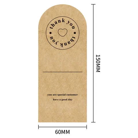 Kraft Copperplate Paper Thank You Seal Stickers Arch Shaped Gift Packaging Label Stickers Decorative Craft Labels