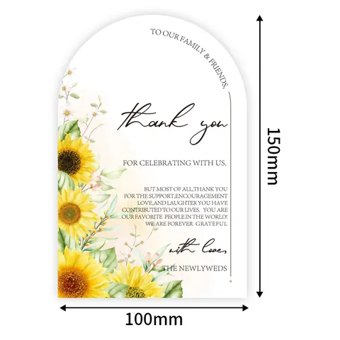 Tarjetas de Agradecimiento de Boda con Arco Floral de Acuarela Elegantes Tarjetas de Sitio de Mesa Decoración de Fiesta