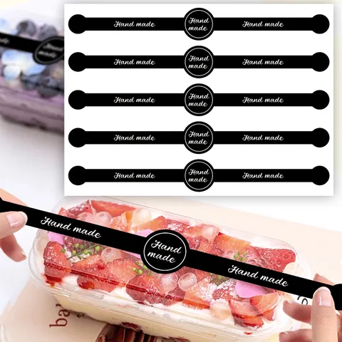 Handmade Baking Sealing Stickers Copperplate Paper Adhesive Labels For Bakery Cake Box DIY Decor Packaging