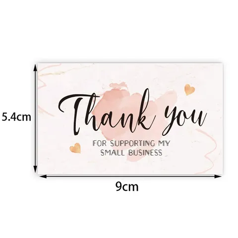Pink Floral Thank You Cards Small Business Greeting Cards Insert Decor For Gift Packaging And Festival Decoration
