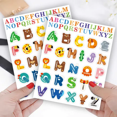 Cartoon Tier Englisch Alphabet Aufkleber Pädagogische Lern Belohnung Aufkleber Für Kinder Kindergarten Schulbedarf