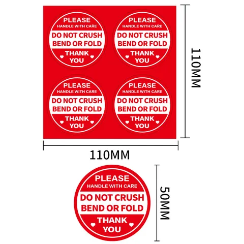 Fragile Warning Stickers Self Adhesive Express Logistics Packaging Labels Red Warning Label For Shipping Mailing