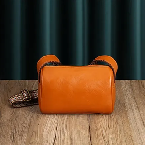 Genuine Leather Crossbody Bag For Women Vintage Pillow Bag Top Layer Cowhide Single Shoulder Bag Daily Collocation