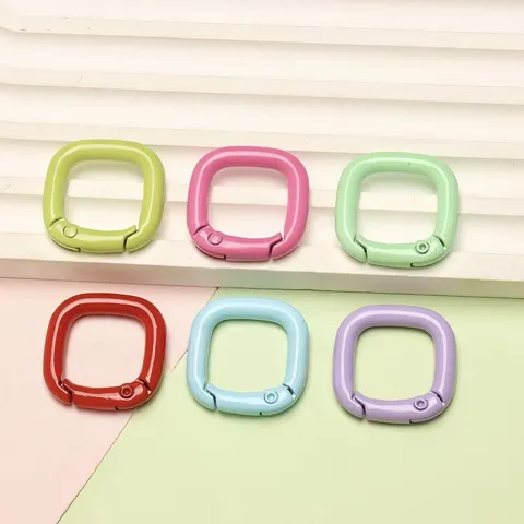 Kleurrijke Vierkante Veergesp Metalen Karabijnhaak DIY Sleutelhanger Tas Hanger Sieraden Accessoires