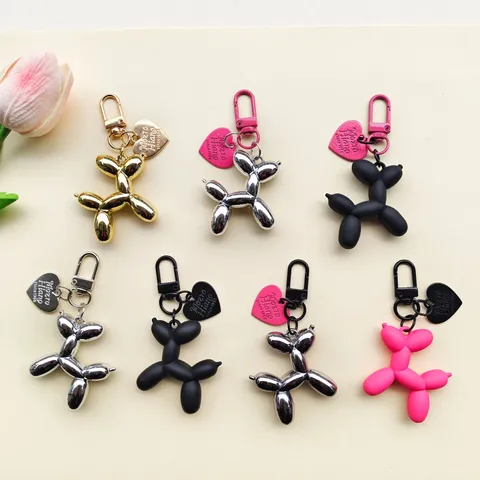 Ins Stijl Liefde Ballonhond Sleutelhanger Acryl Cartoon Tassenhanger Leuke Schattige Paar Sleutelring Mode Accessoires