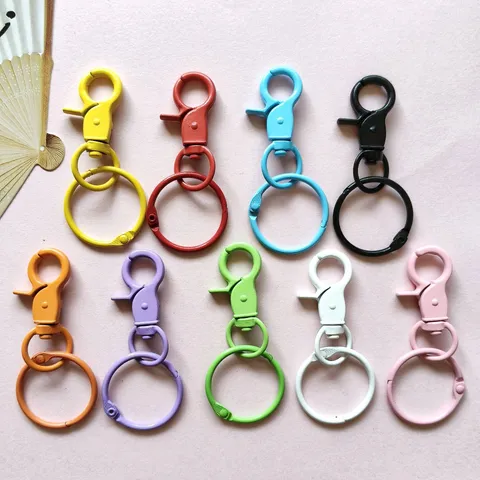Snoepkleur Metalen Karabijnhaak Sleutelhanger DIY Ambachtelijke Tas Charm Ring Accessoires Voor Vrouwen En Mannen