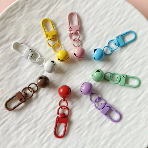 Metalen Roterende Sluiting Sleutelhanger Met Bel Hanger Kleurrijk Gelakt Tas Koptelefoon DIY Accessoire