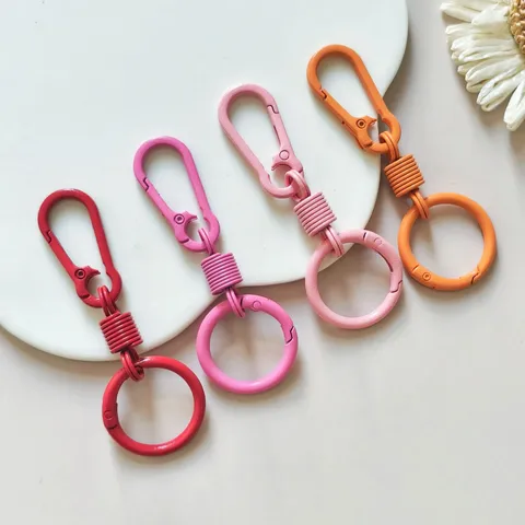 Minimalistisch Legering Veer Sleutelhanger Ring Gesp Auto Taille Hangende Bergbeklimmen Gesp Tas Charm Voor Dagelijks Gebruik