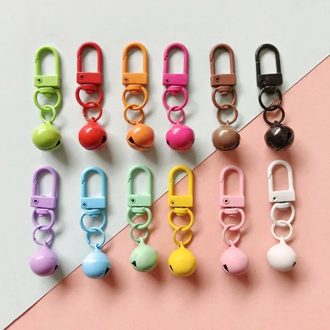Metalen Roterende Sluiting Sleutelhanger Met Bel Hanger Kleurrijk Gelakt Tas Koptelefoon DIY Accessoire