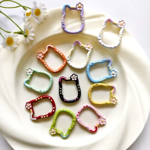 Legering Cartoon Kat Sleutelhanger Oliedruppel Veerring Tas Bedel DIY Sieraden Accessoire Schattig Dier Sleutelhanger