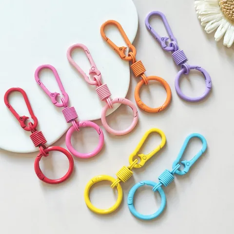 Minimalistisch Legering Veer Sleutelhanger Ring Gesp Auto Taille Hangende Bergbeklimmen Gesp Tas Charm Voor Dagelijks Gebruik