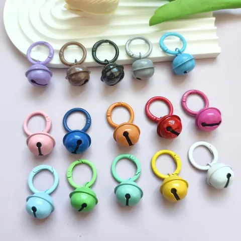 Kleurrijk Metaal Bel Hanger Veer Gesp Sleutelhanger DIY Tas Bedel Pop Sleutelhanger Decoratieve Accessoires