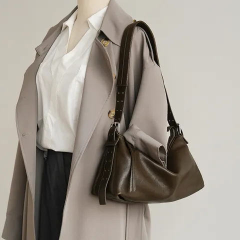Retro Top Layer Cowhide Pillow Bag Luxury Large Capacity Hobo Shoulder Underarm Bag Women Fashion Leather Handbag