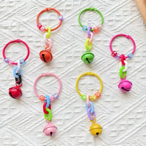Creatieve Bel Ketting Sleutelhanger Hanger Mode Tas Telefoon Charme DIY Acryl Ketting Metaal Ring Sleutelhanger Accessoires