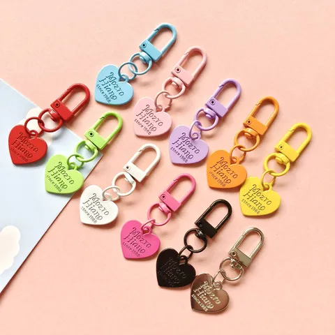 Creatieve Snoepkleur Metaal Baklak Hart Sleutelhanger Schattige Perzik Hart Bedel Tas Hanger