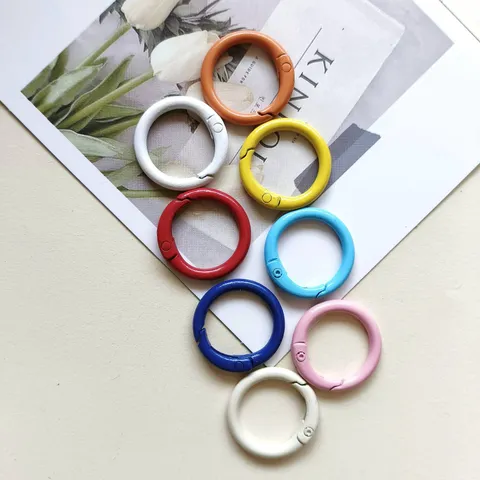 Kleurrijke Metalen Veergesp Ronde Ring Tas Sleutelhanger Hanger DIY Ambachtelijke Hardware Accessoires Veelzijdig