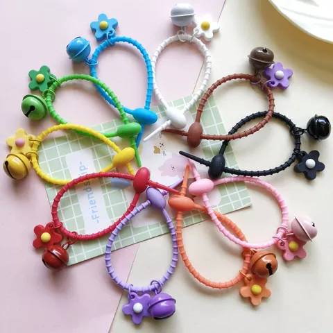 Snoep Kleur Siliconen Kabelbinder Bel Bloem Sleutelhanger Schattige Tas Poppenhanger Mode DIY Accessoire