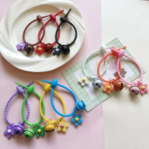 Snoep Kleur Siliconen Kabelbinder Bel Bloem Sleutelhanger Schattige Tas Poppenhanger Mode DIY Accessoire